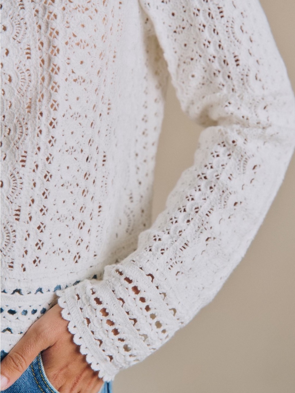 Sezane Noémie Sweater Ecru - Size M - Picture 4 of 13